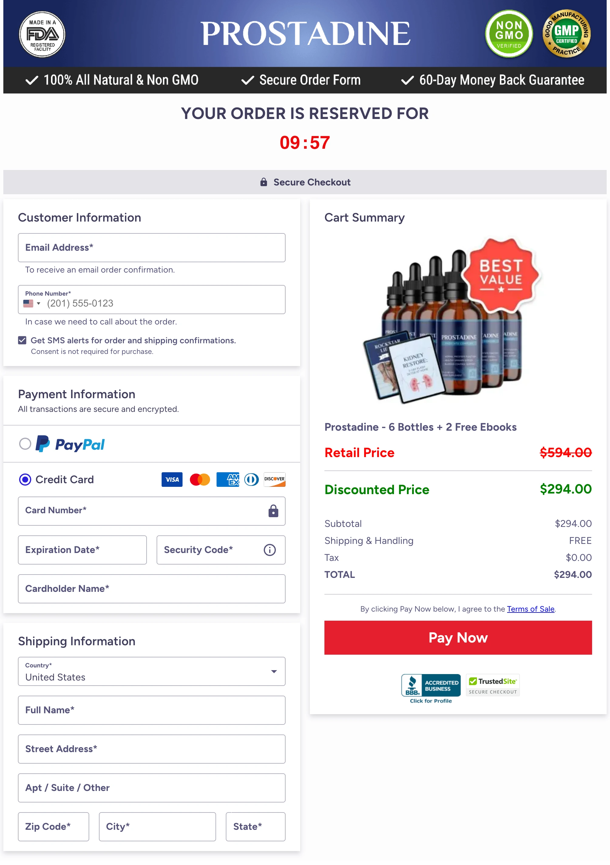 prostadine order page